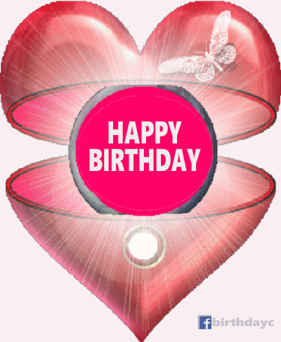 Birthday celebration hearted animated gif picture