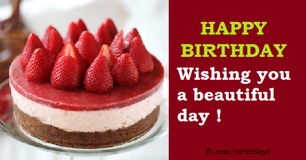 Strawberries Cake Happy Birthday Cards