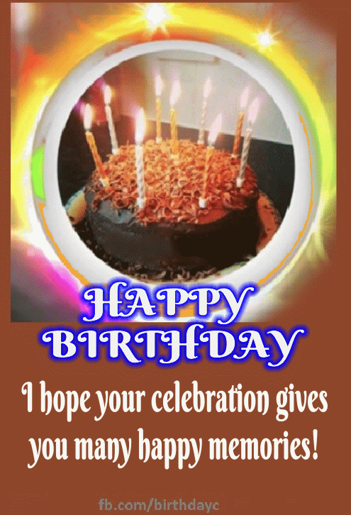 Cake birthday wishes gif card