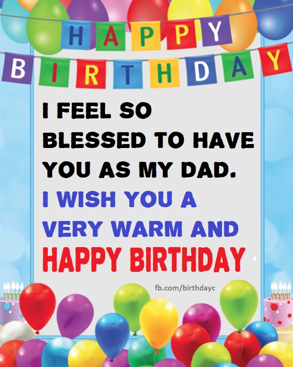 Birthday greetings card for dad