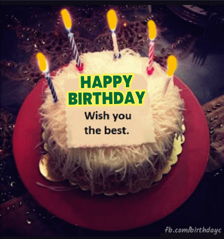 Happy Birthday, Cake candles gif